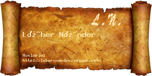 Léber Nándor névjegykártya