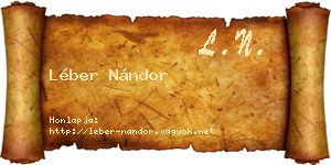 Léber Nándor névjegykártya