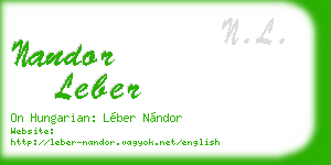 nandor leber business card