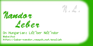 nandor leber business card